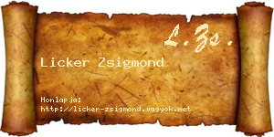 Licker Zsigmond névjegykártya